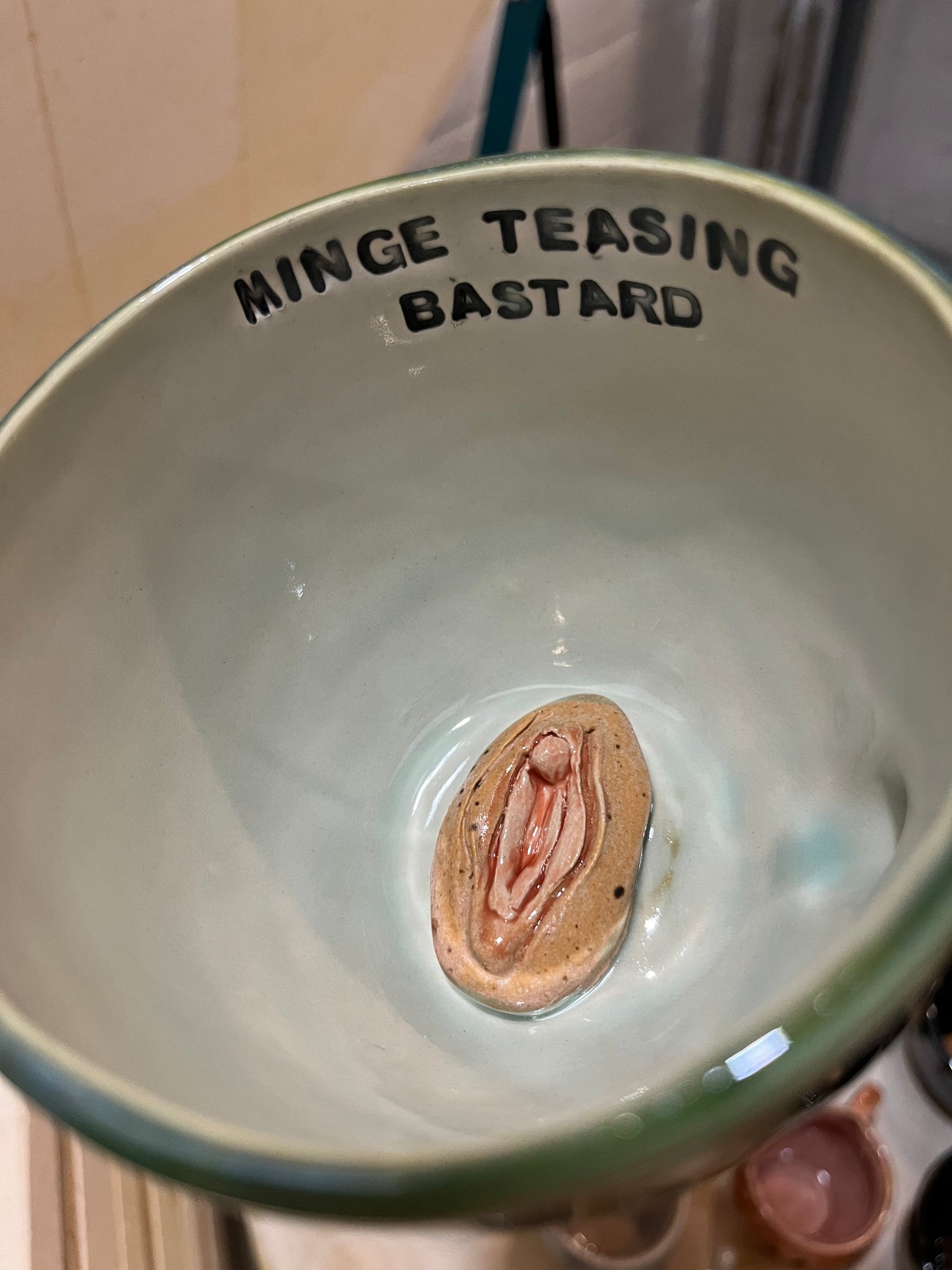 Handmade Minge Mug - MINGE TEASING BASTARD