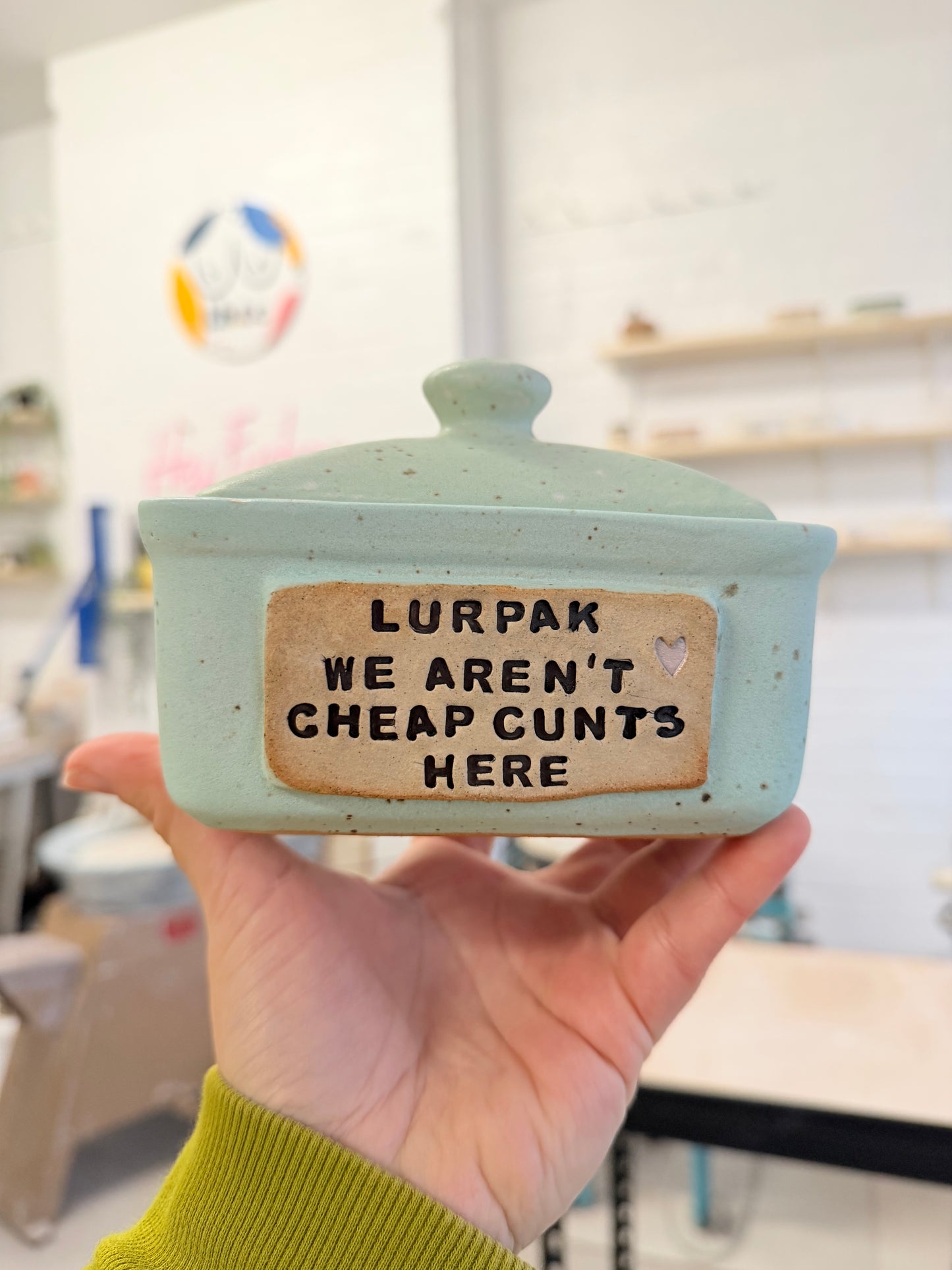 Studio Bitches Rustic Butter Dish - LURPAK WE AREN'T CHEAP CUNTS HERE