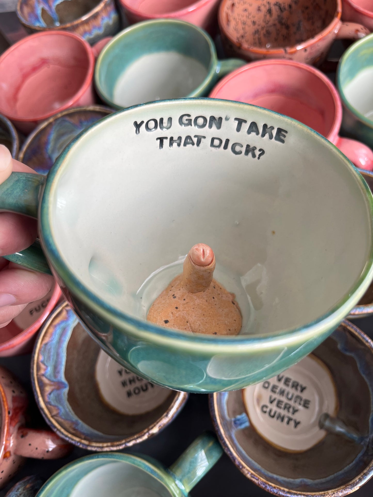 MADE TO ORDER Handmade Sausage Surprise Mug with your TEXT (11-13 weeks)