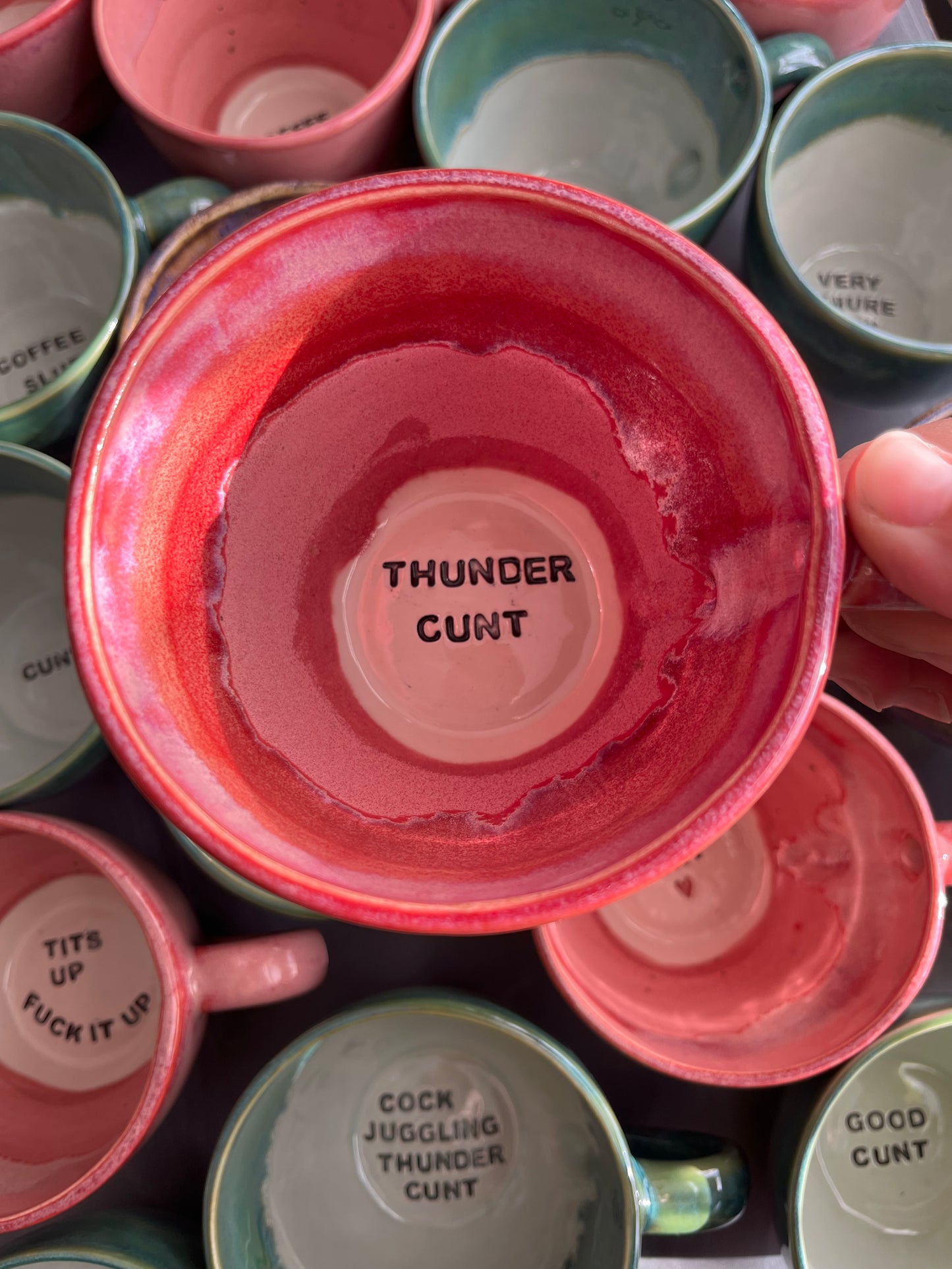 Handmade Sweary Jumbo Janice Mug - THUNDER CUNT
