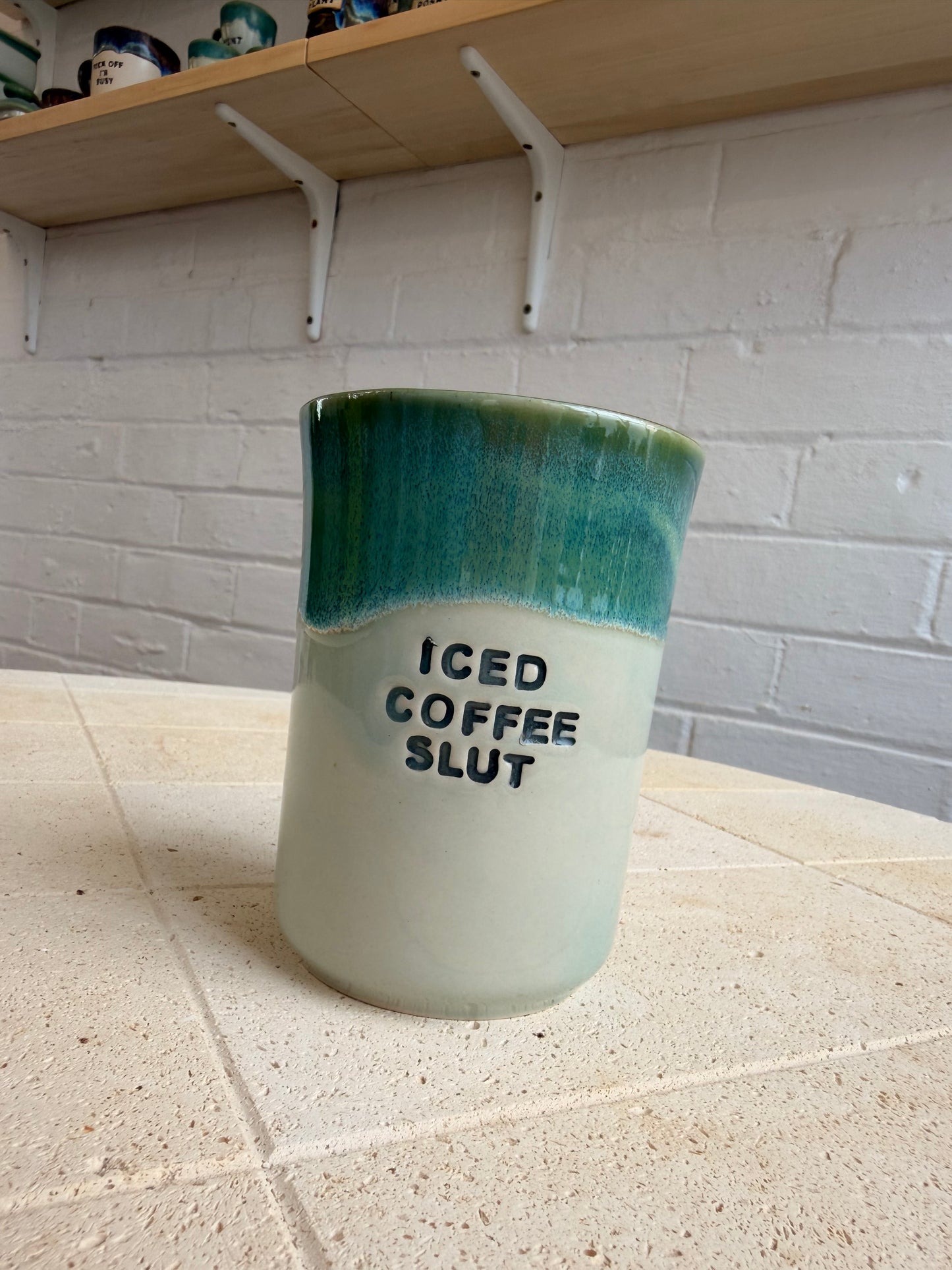 Handmade Sweary Ceramic Cup - ICED COFFEE CUNT