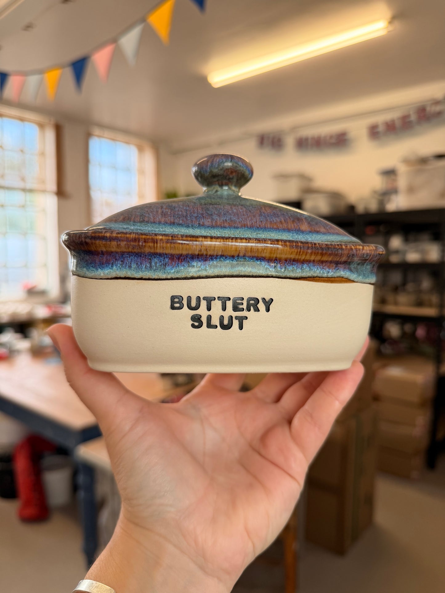 Handmade lightning Butter Dish - BUTTERY SLUT