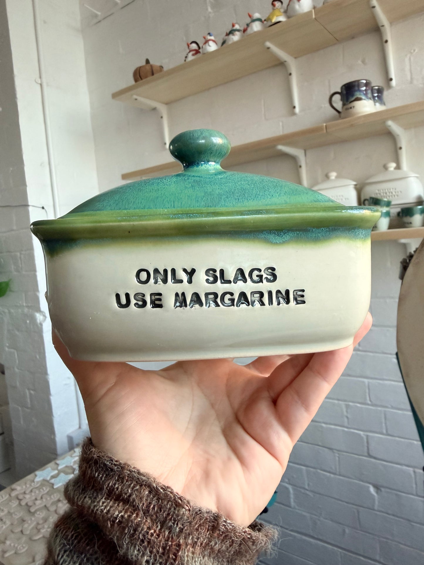 Handmade Butter Dish - ONLY SLAGS USE MARGARINE