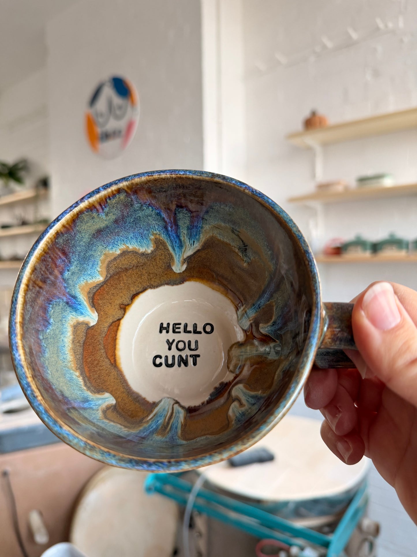 Handmade Sweary Jumbo Janice Mug  - HELLO YOU CUNT