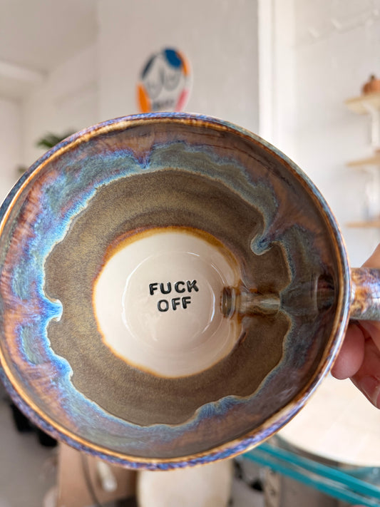 Handmade Sweary Jumbo Janice Mug  - FUCK OFF