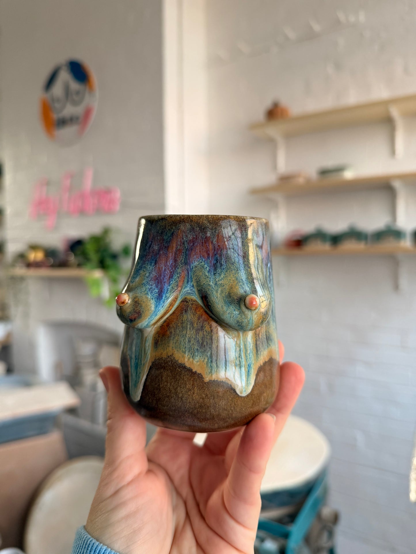 Small Handmade Boob Vase