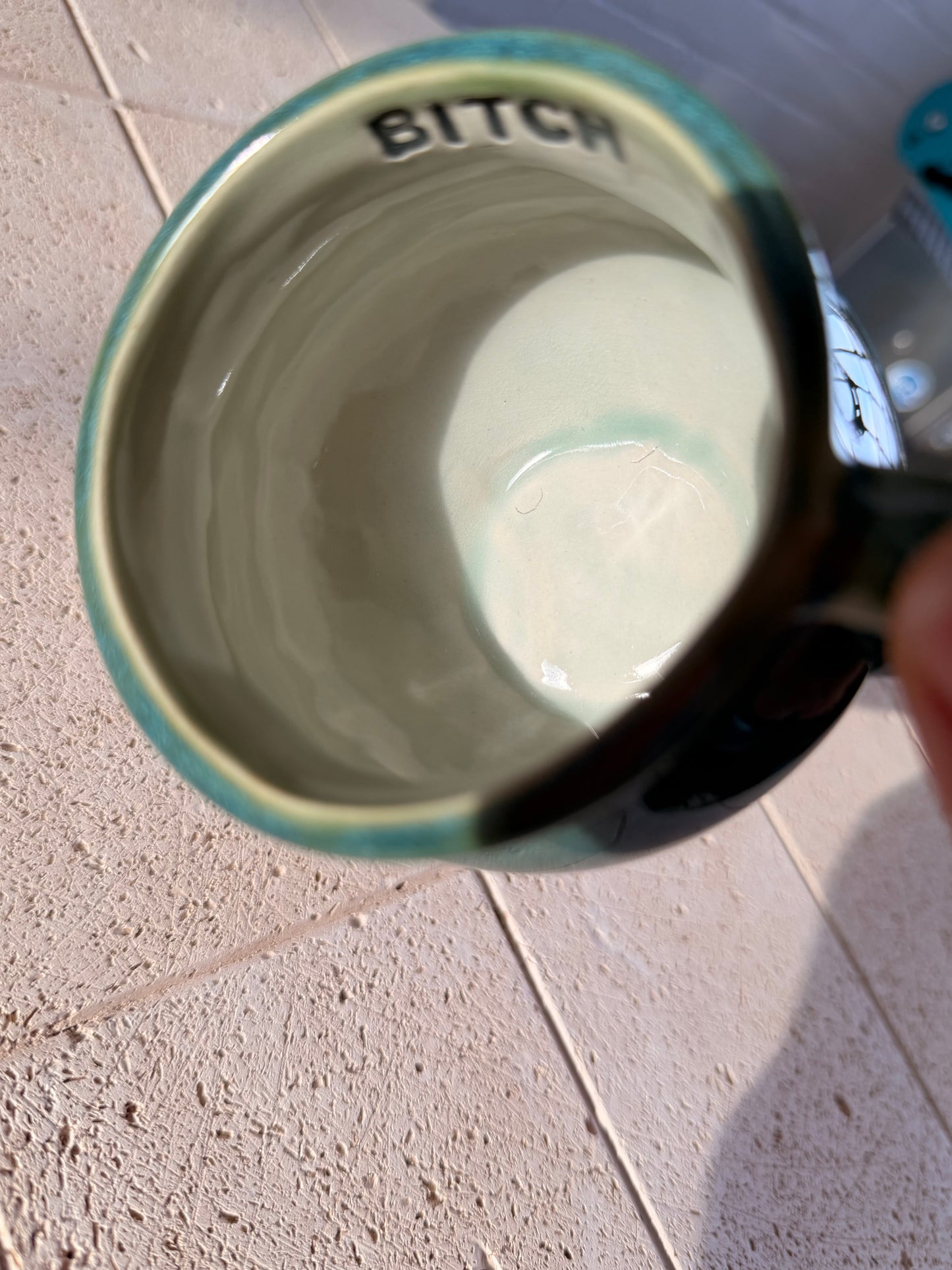 SECONDS Handmade Sweary Betty Mug  - BITCH and MIDDLE FINGER