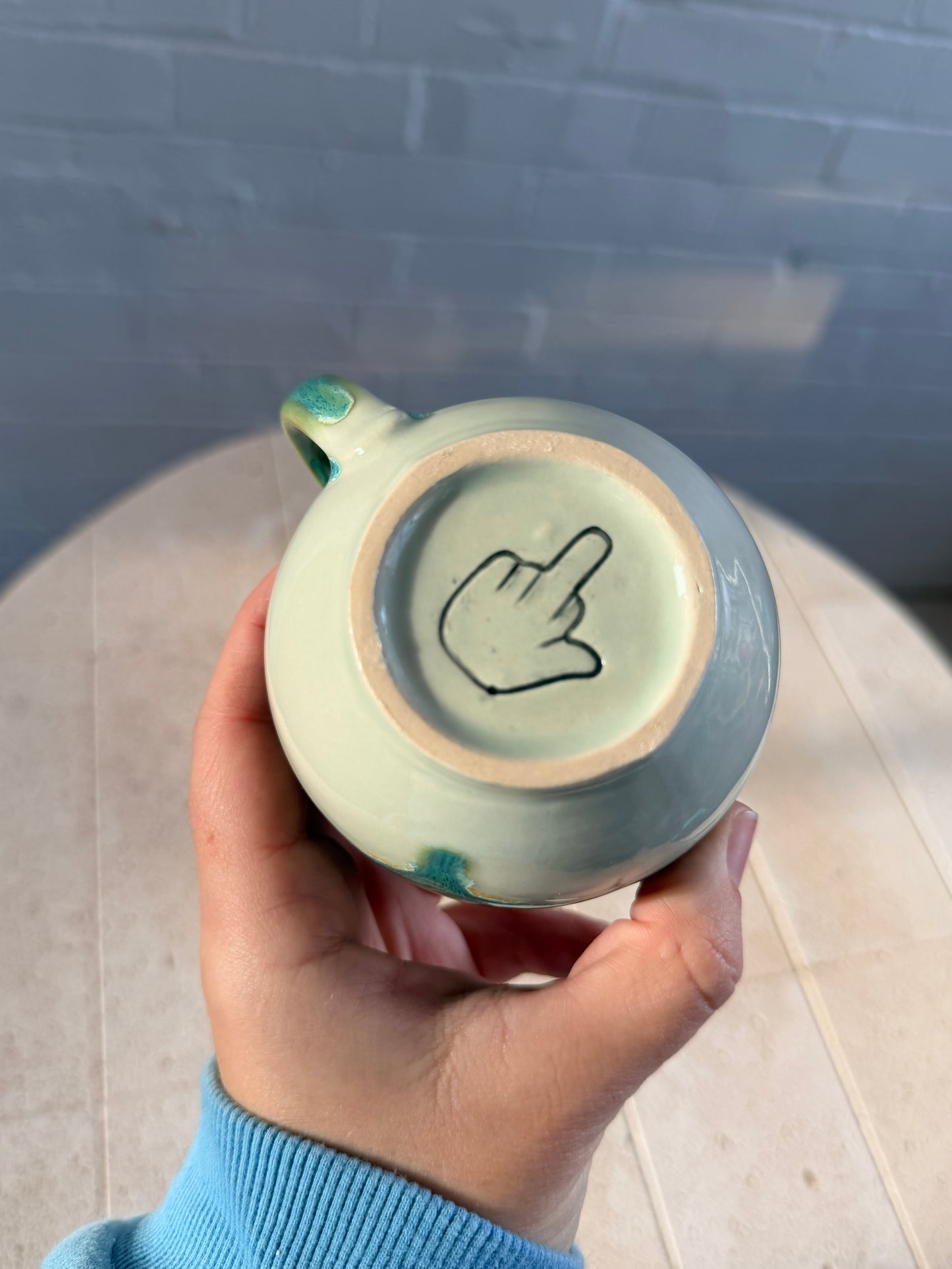 SECONDS Handmade Sweary Betty Mug  - BITCH and MIDDLE FINGER