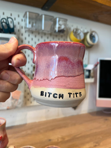 Handmade Sweary Miriam Mug  - BITCH TITS