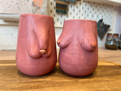 Small Handmade Pink Boob Vase