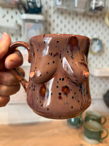 Handmade Miriam Boob Mug  - Speckled Plum