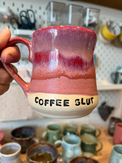 Handmade Sweary Miriam Mug  - COFFEE SLUT