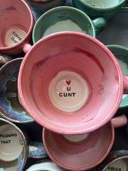 SECONDS - Handmade Sweary Jumbo Janice Mug  - LOVE U CUNT