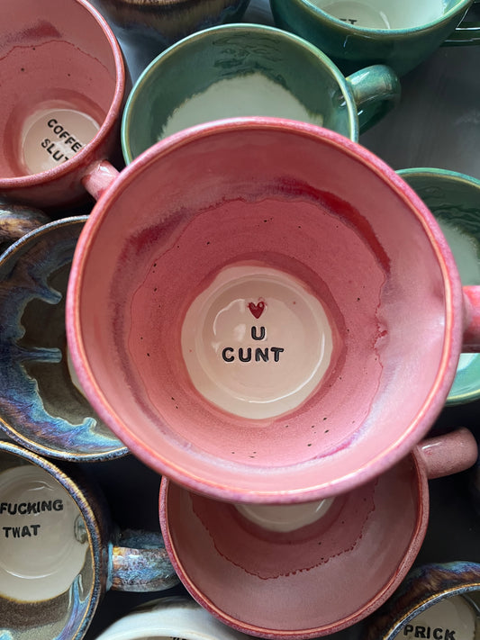 SECONDS - Handmade Sweary Jumbo Janice Mug  - LOVE U CUNT