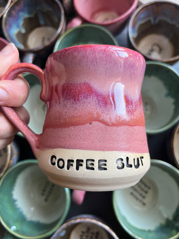 Handmade Sweary Miriam Mug  - COFFEE SLUT