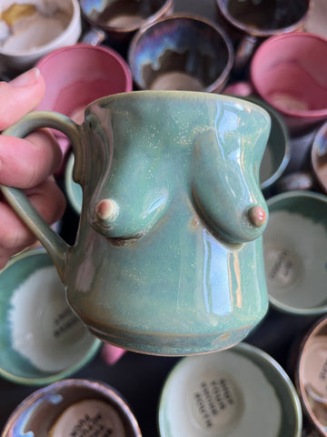 Handmade Miriam Boob Mug  - Sea Green