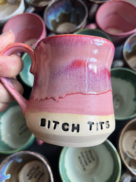 Handmade Sweary Miriam Mug  - BITCH TITS