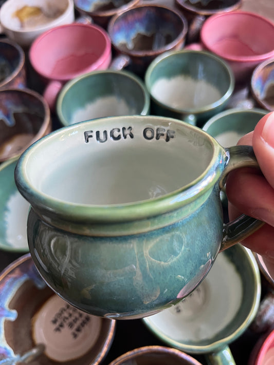 Handmade Sweary Betty Mug  - FUCK OFF