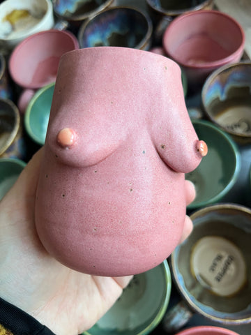 Small Handmade Pink Boob Vase