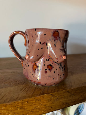 Handmade Miriam Boob Mug  - Speckled Plum