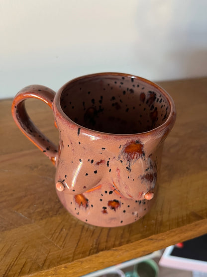 Handmade Miriam Boob Mug  - Speckled Plum