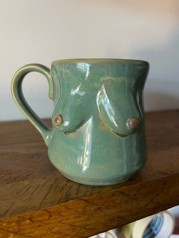 Handmade Miriam Boob Mug  - Sea Green