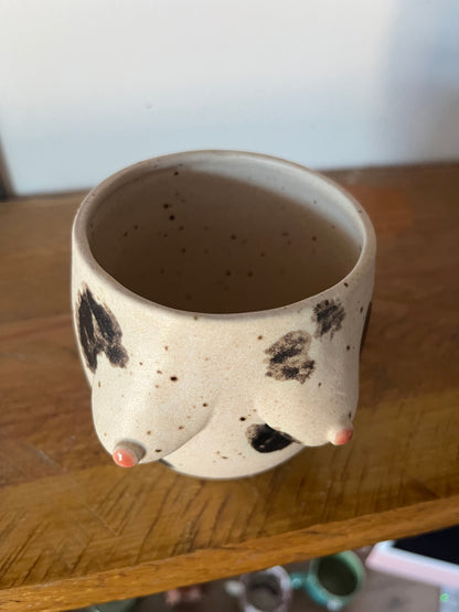 Handmade Dalmatian Boob Pot/cup