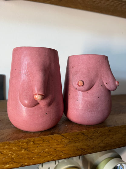 Small Handmade Pink Boob Vase