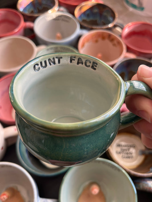 Handmade Sweary Betty Mug  - CUNT FACE