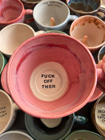 Handmade Sweary Jumbo Janice Mug  - FUCK OFF THEN