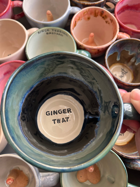 Handmade Sweary Jumbo Janice Mug  - GINGER TWAT