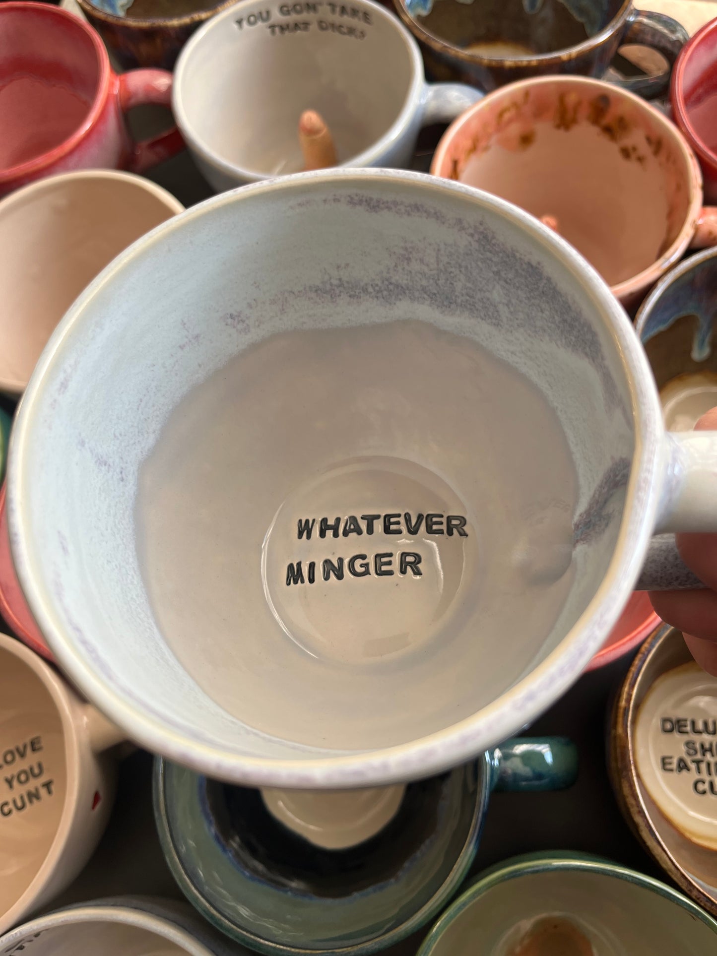 Handmade Sweary Jumbo Janice Mug  - WHATEVER MINGER