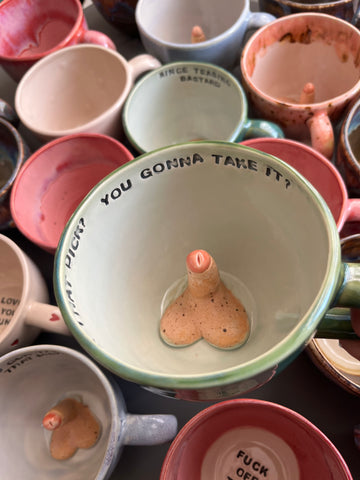 Handmade Sausage Surprise Mug  - YOU GONNA TAKE IT? YOU GON TAKE THAT DICK?