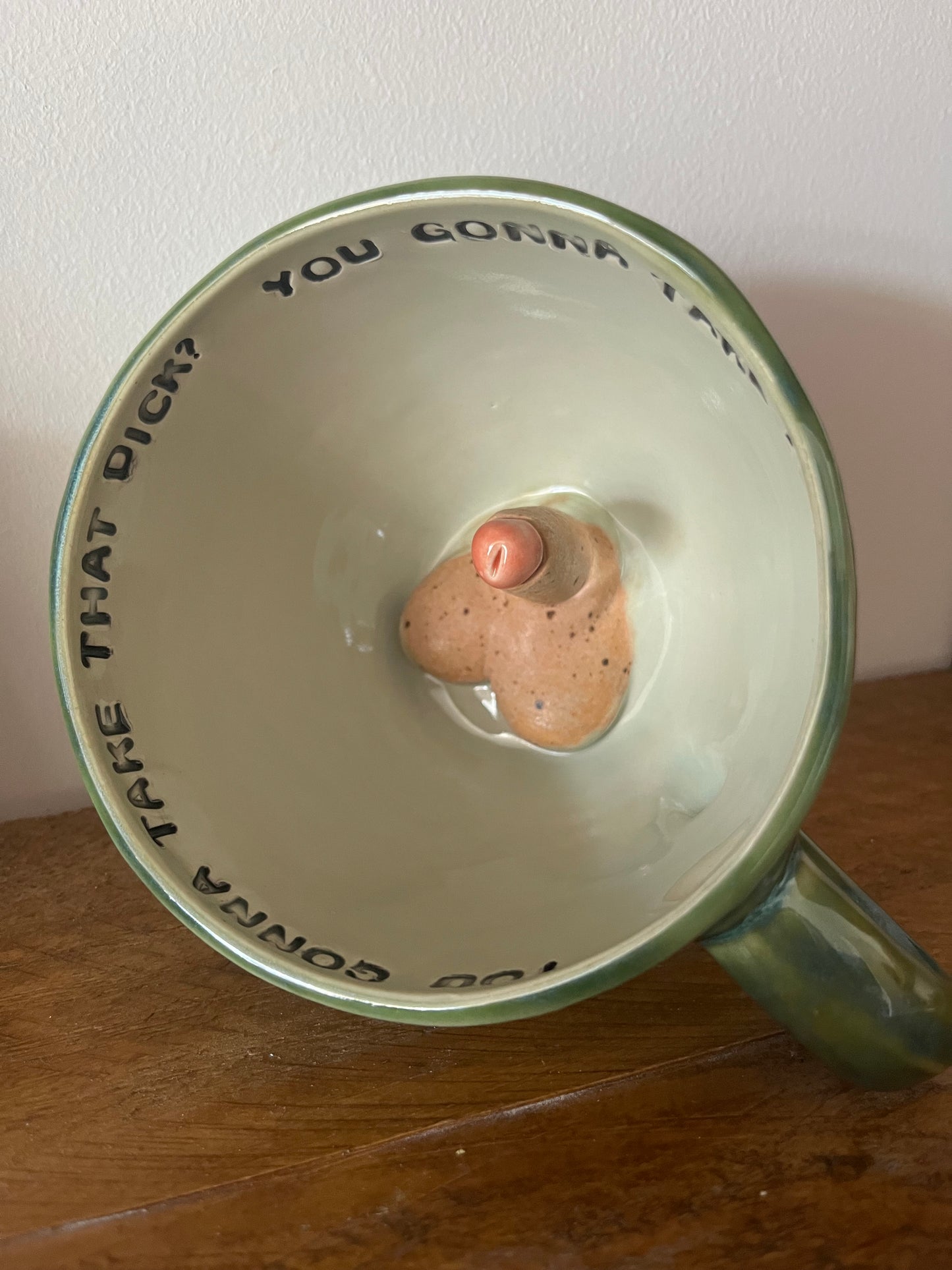 Handmade Sausage Surprise Mug  - YOU GONNA TAKE IT? YOU GON TAKE THAT DICK?