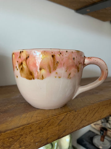 Handmade Speckled Pink Sausage Surprise Mug