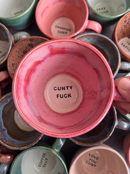 Handmade Sweary Jumbo Janice Mug  - CUNTY FUCK