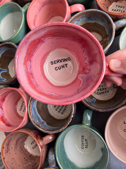 SECONDS - Handmade Sweary Jumbo Janice Mug  - SERVING CUNT