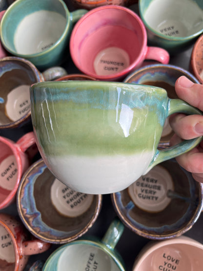 Handmade Sweary Jumbo Janice Mug  - COCK GOBBLER
