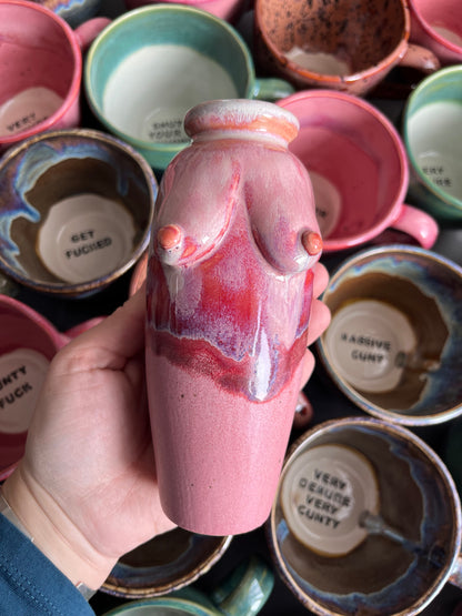 Small Handmade Pink Boob Vase