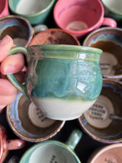 Handmade Sweary Betty Mug  - DICKHEAD and MIDDLE FINGER - left handed