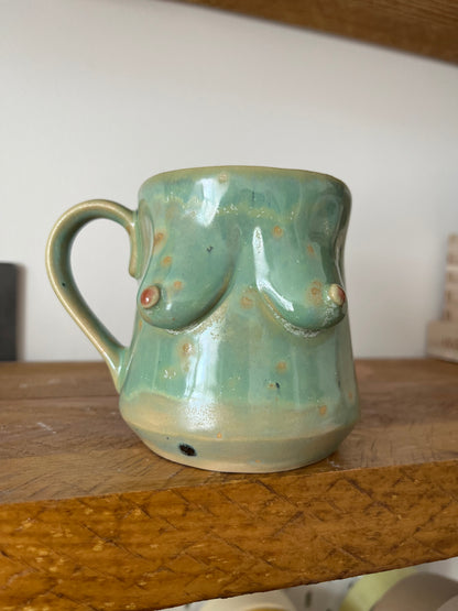 Handmade Miriam Boob Mug  - Sea Green
