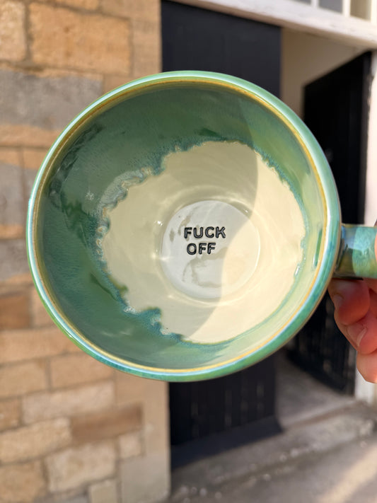 Handmade Sweary Jumbo Janice Mug  - FUCK OFF