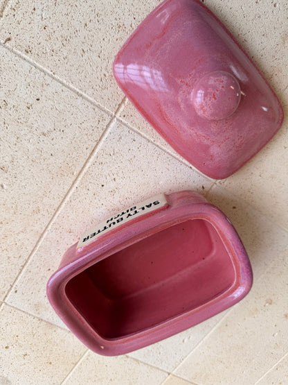Handmade  Pink Butter Dish - SALTY BUTTER BITCH