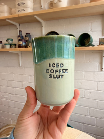 Handmade Sweary Ceramic Cup - ICED COFFEE CUNT