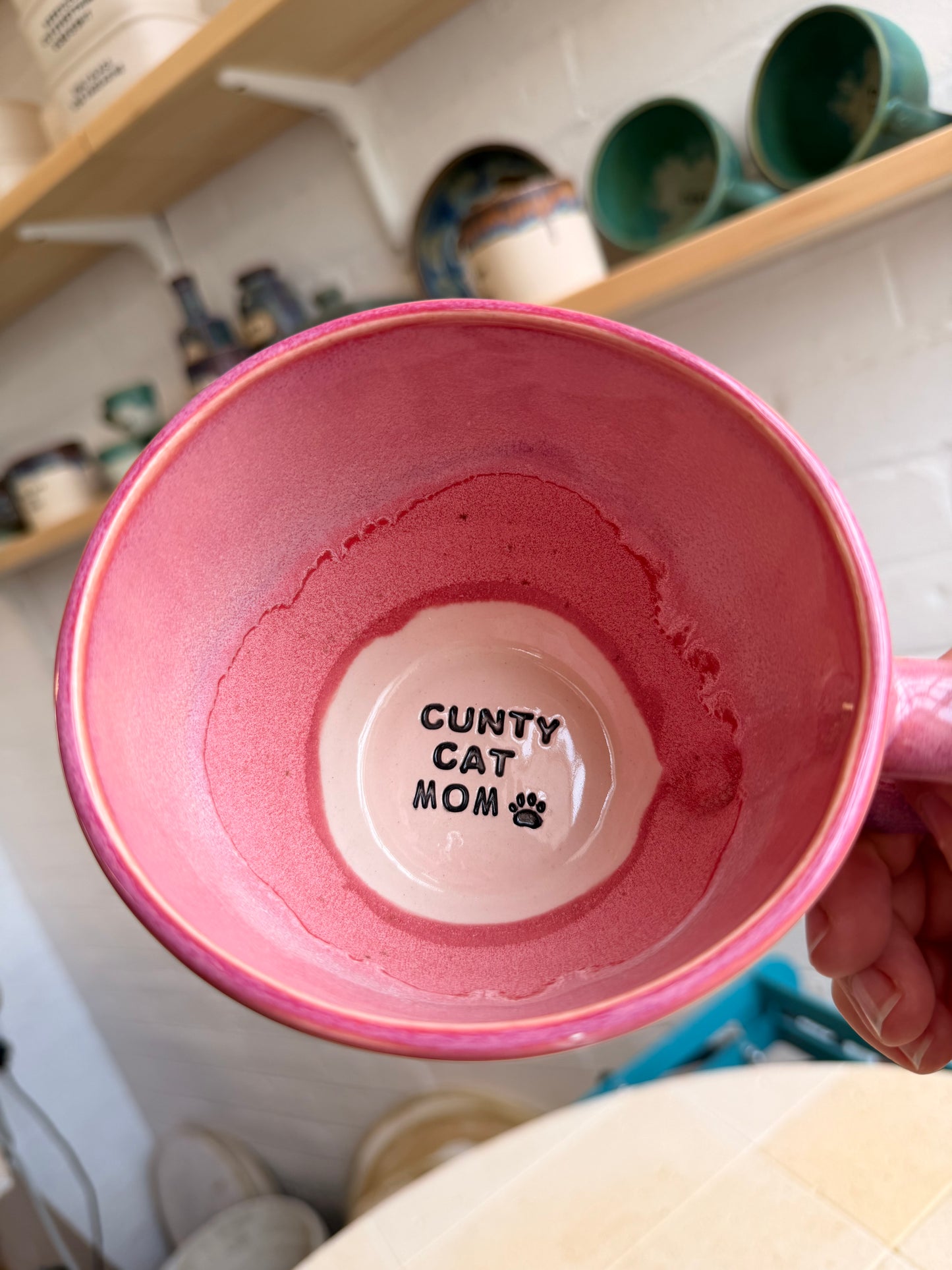 Handmade Sweary Jumbo Janice Mug  - CUNTY CAT MOM