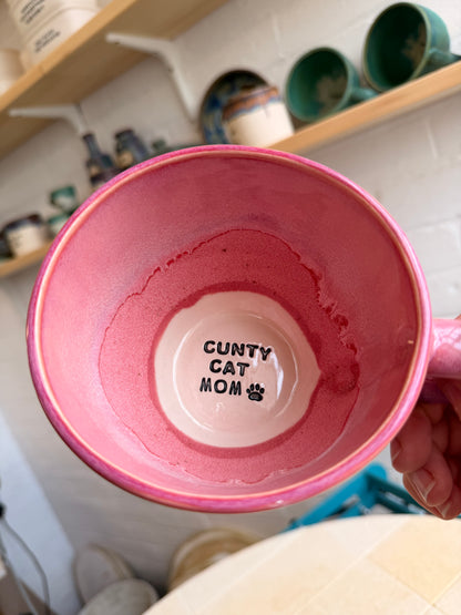 Handmade Sweary Jumbo Janice Mug  - CUNTY CAT MOM