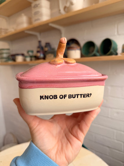 Handmade KNOB Butter Dish  - KNOB OF BUTTER?