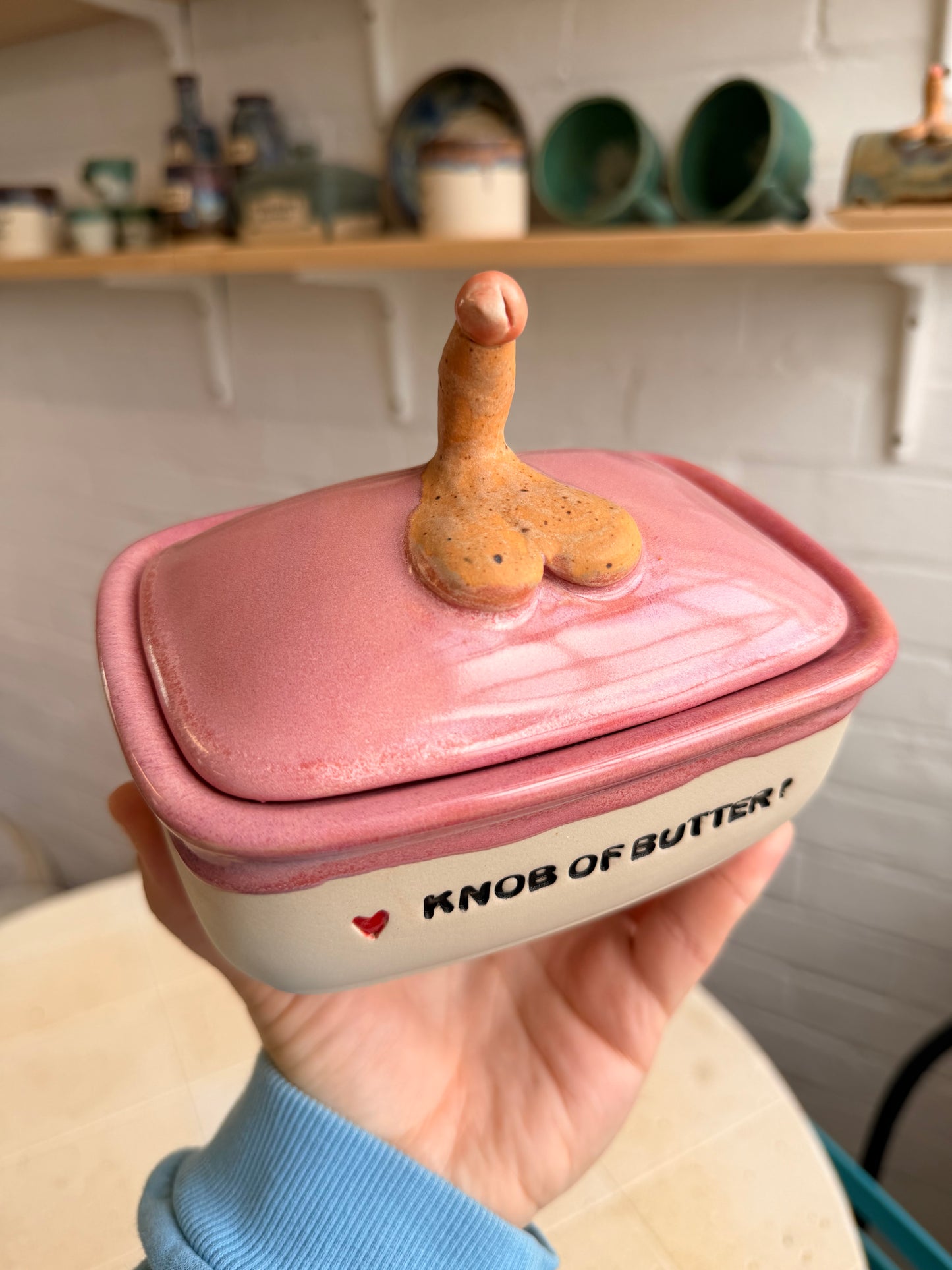 Handmade KNOB Butter Dish  - KNOB OF BUTTER?