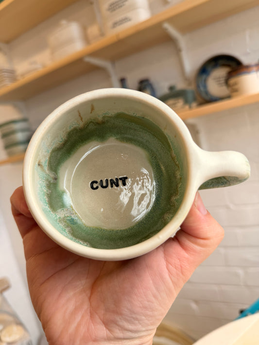Wheel thrown mug - CUNT