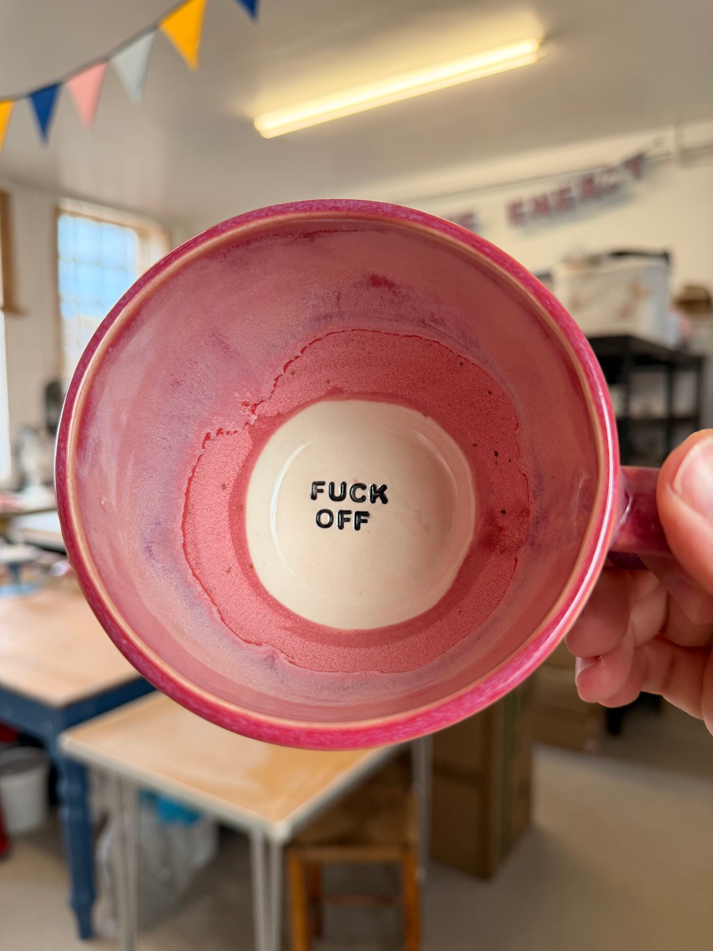 Handmade Sweary Jumbo Janice Mug  - FUCK OFF